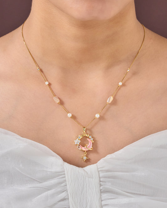 Gold Elegant Designer Traditional Brass necklace For Women