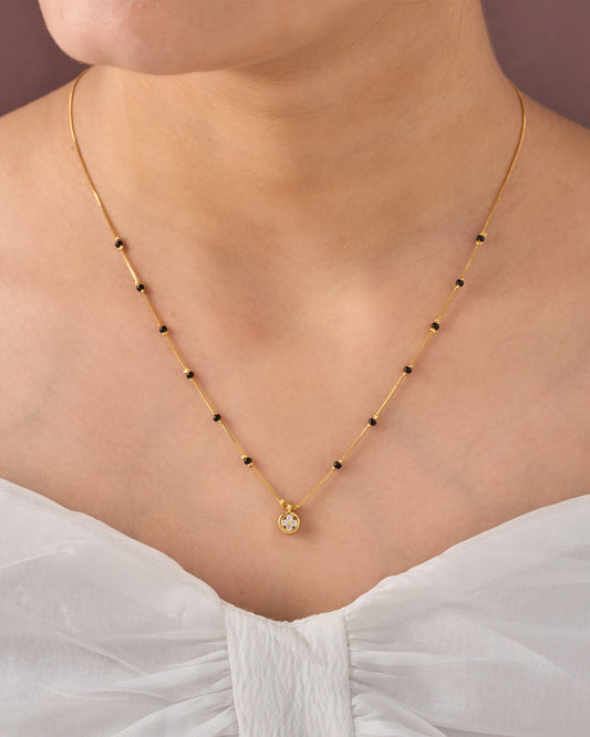 Micro Gold Plated Daily Wear Diamond Mangalsutra For Women