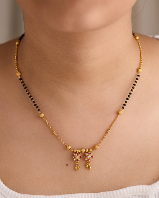 Gold Micro Plated Daily Wear Diamond Managalsutra For Women