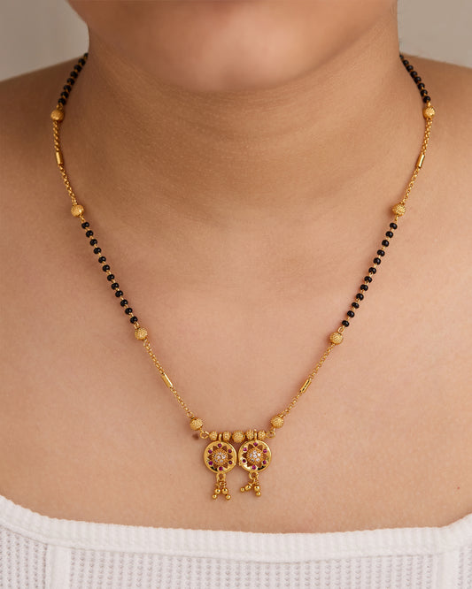 Gold Micro Plated Daily Wear Diamond Managalsutra For Women