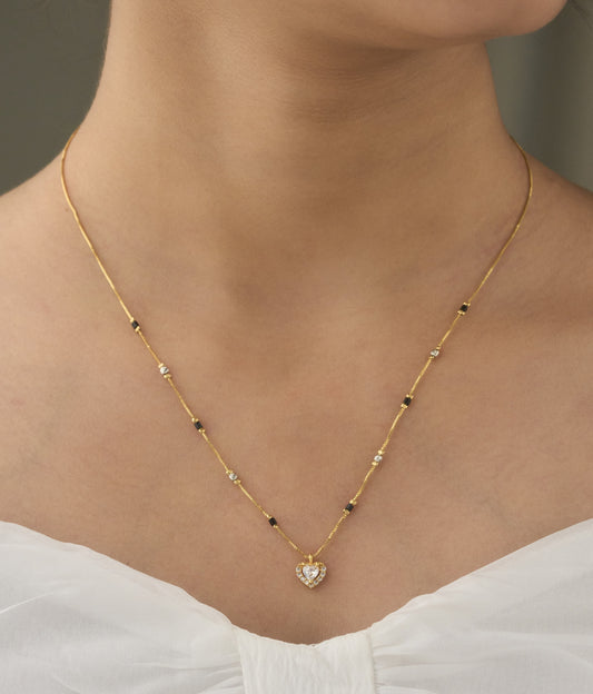 Micro Gold Plated Daily Wear Diamond Mangalsutra For Women