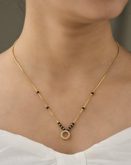 Micro Gold Plated Daily Wear Diamond Mangalsutra For Women