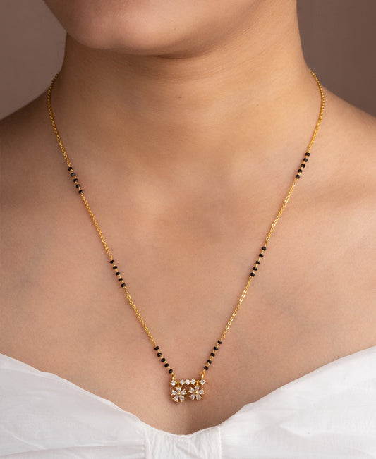 Gold Micro Plated Daily Wear Diamond Mangalsutra For Women