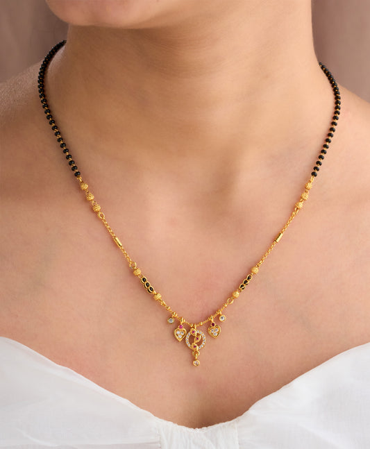 Micro Gold Plated Daily Wear Diamond Mangalsutra For Women