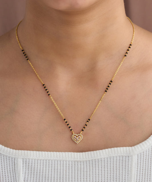 Gold Micro Plated Daily Wear Diamond Mangalsutra For Women