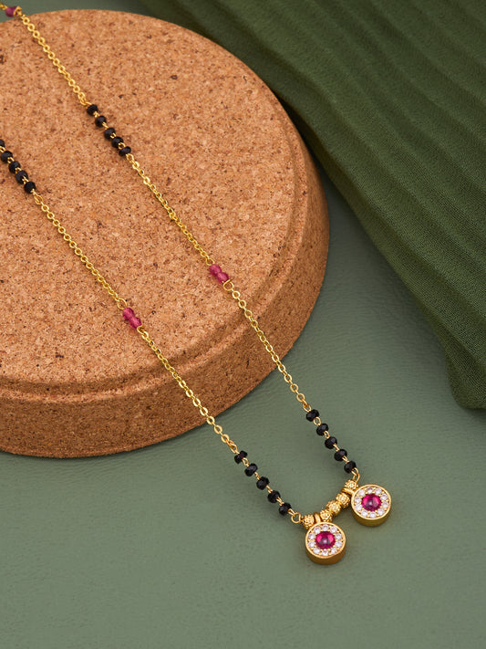 Gold Micro Plated Dialy Wear Diamond Managalsutra For Women
