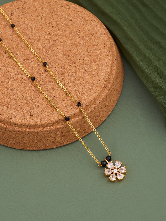 Gold Micro Plated Dialy Wear Diamond Managalsutra For Women