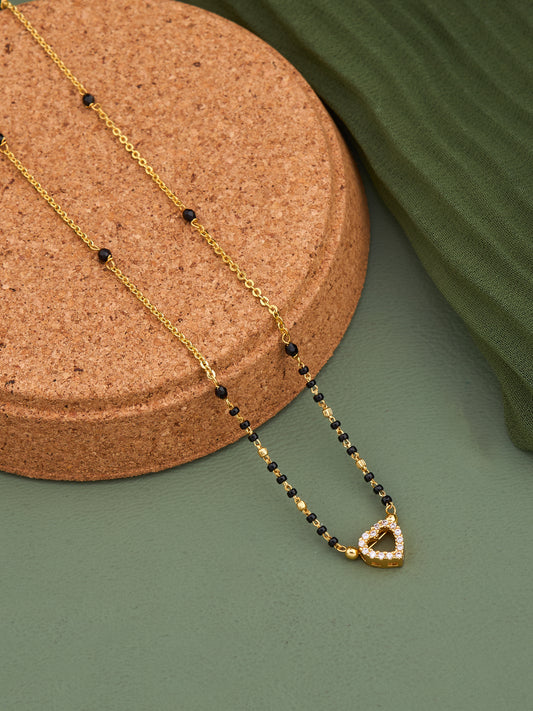 Gold Micro Plated daily Wear Diamond Managalsutra For Women