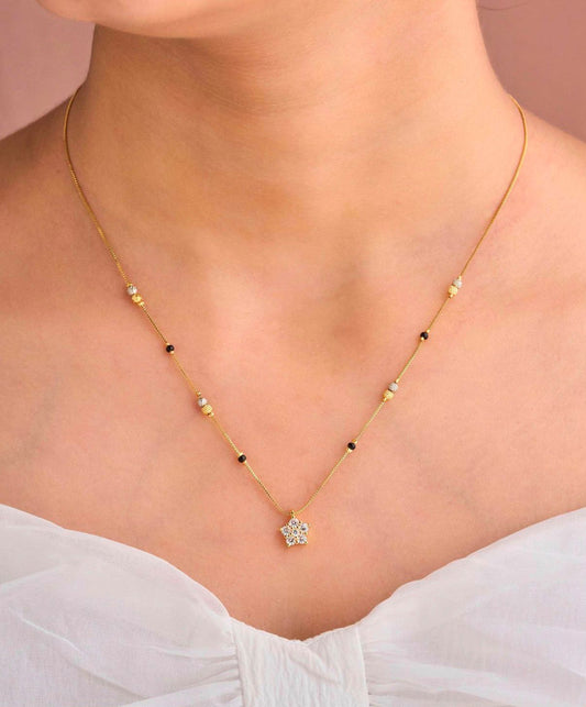 Gold Micro Plated Daily Wear Diamond Mangalsutra For Women