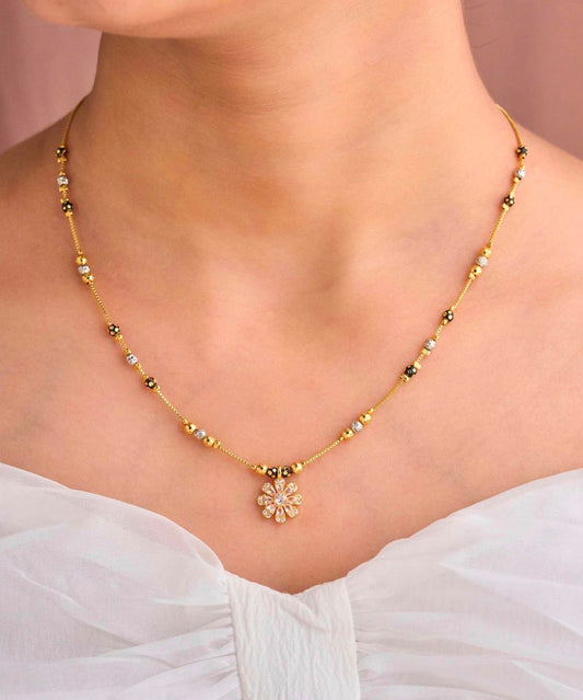 Gold Micro Plated Daily Wear Diamond Mangalsutra For Women