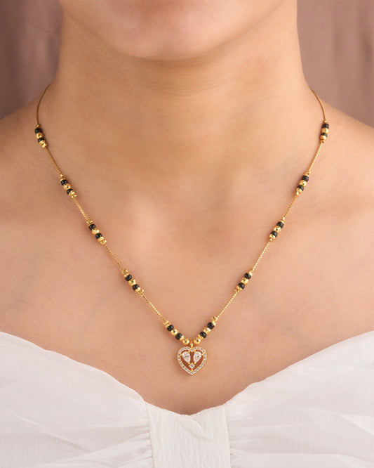 Gold Micro Plated Daily Wear Diamond Mangalsutra For Women