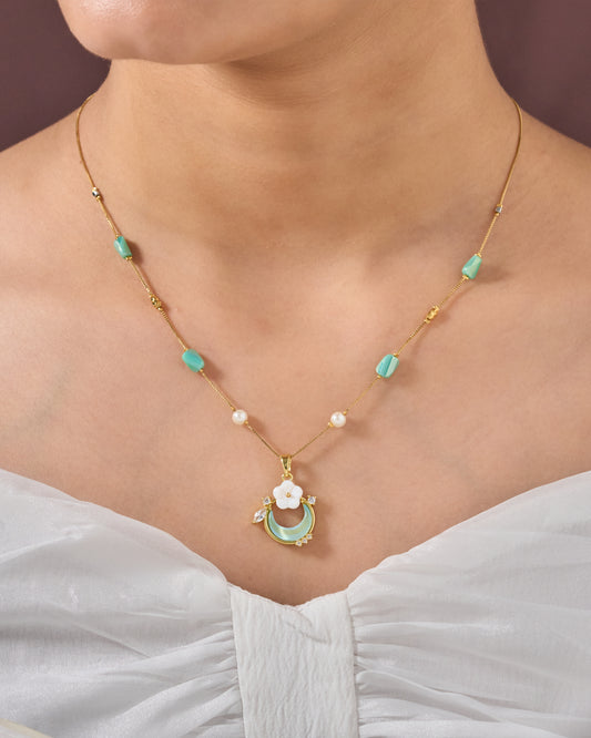 Gold Elegant Designer Traditional Brass necklace For Women