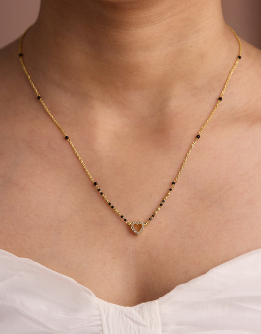 Gold Micro Plated daily Wear Diamond Managalsutra For Women