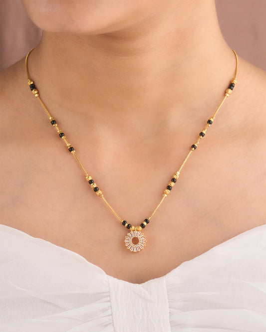 Gold Micro Plated Daily Wear Diamond Mangalsutra For Women