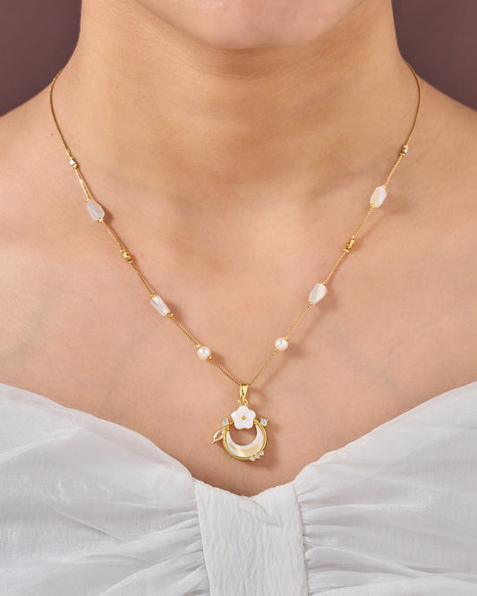 Gold Elegant Designer Traditional Brass necklace For Women