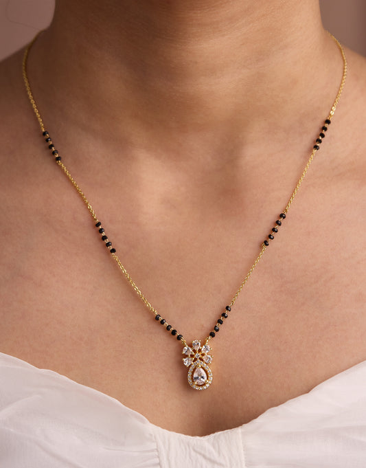 Gold Micro Plated daily Wear Diamond Managalsutra For Women