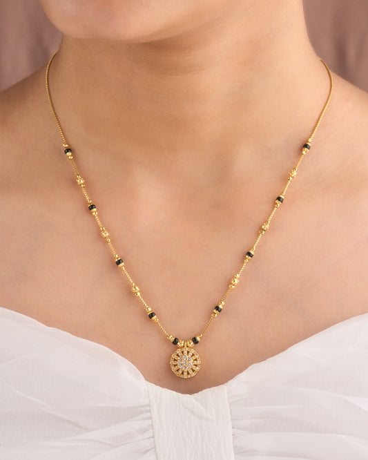 Micro Gold Plated Daily Wear Diamond Mangalsutra For Women