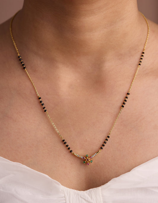 Gold Micro Plated daily Wear Diamond Managalsutra For Women