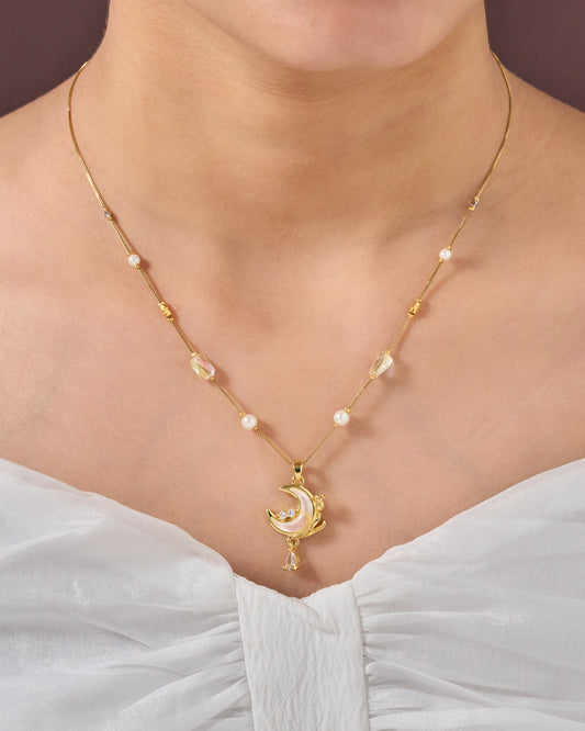 Gold Elegant Designer Traditional Brass necklace For Women