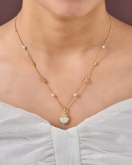 Gold Elegant Designer Traditional Brass necklace For Women