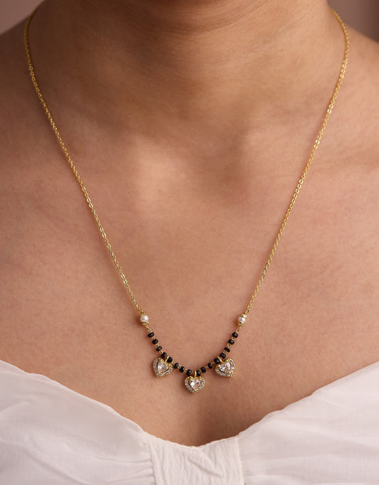 Gold Micro Plated Dialy Wear Diamond Managalsutra For Women