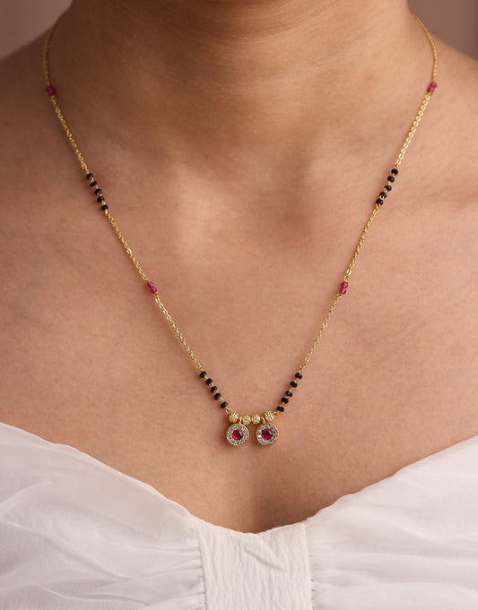 Gold Micro Plated Dialy Wear Diamond Managalsutra For Women