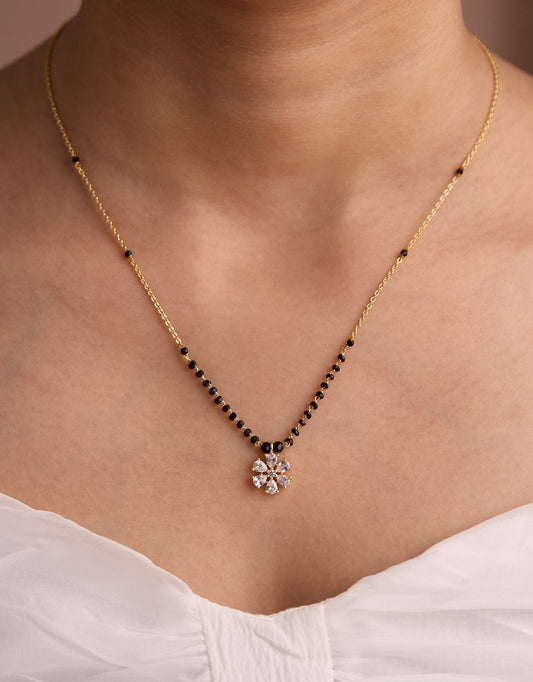Gold Micro Plated Dialy Wear Diamond Managalsutra For Women