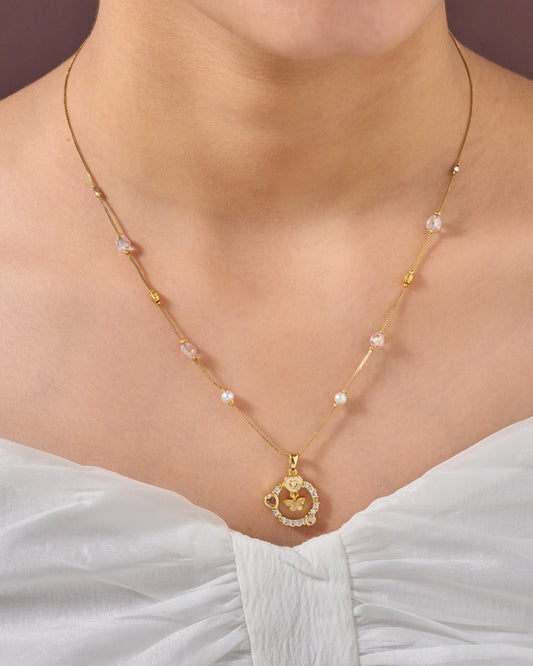Gold Elegant Designer Traditional Brass necklace For Women