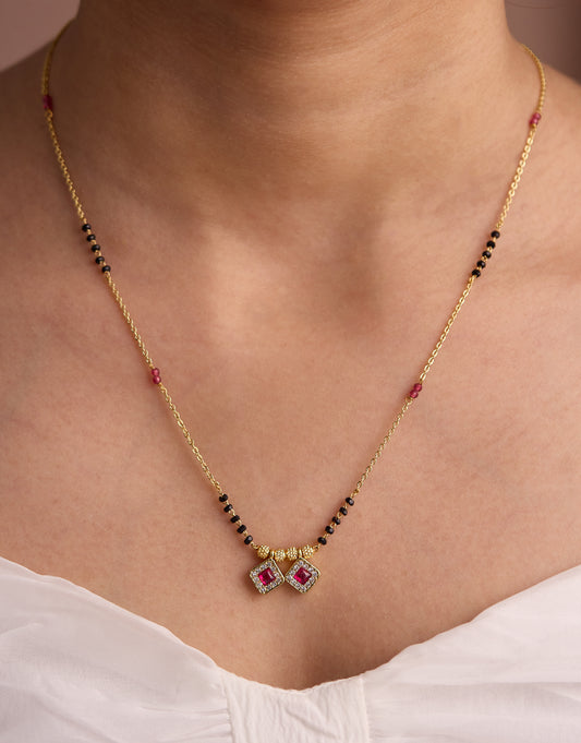 Gold Micro Plated Dialy Wear Diamond Managalsutra For Women