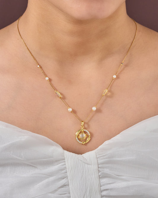 Gold Elegant Designer Traditional Brass necklace For Women