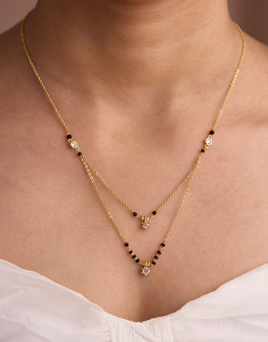 Gold Micro Plated Dialy Wear Diamond Managalsutra For Women