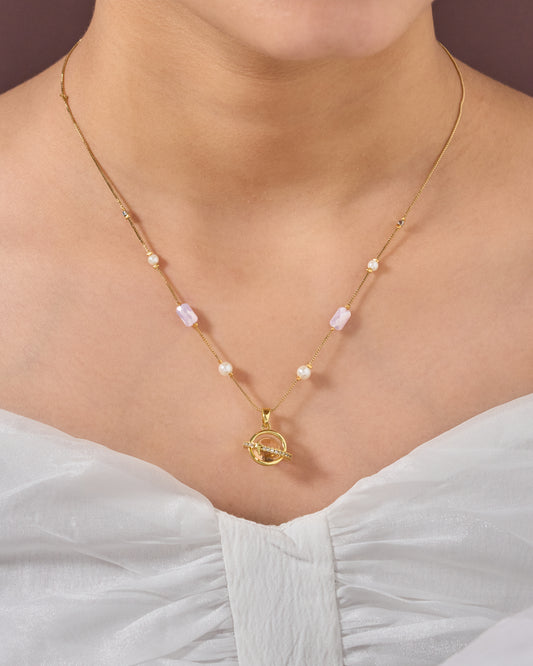 Gold Elegant Designer Traditional Brass necklace For Women