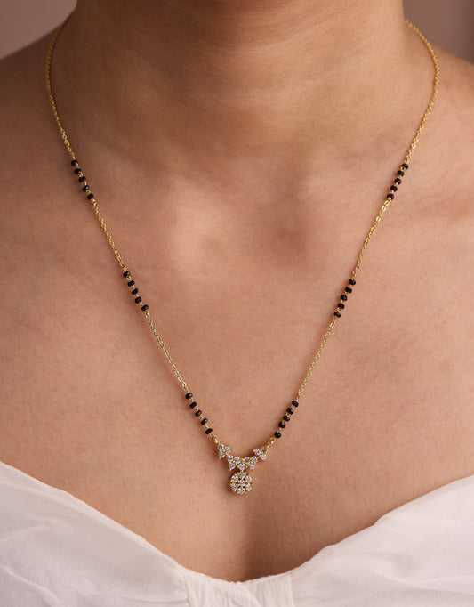 Gold Micro Plated daily Wear Diamond Managalsutra For Women