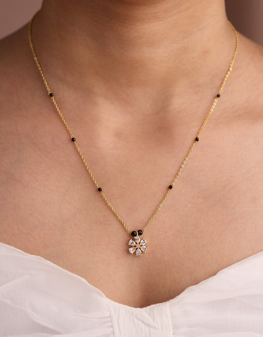Gold Micro Plated Dialy Wear Diamond Managalsutra For Women