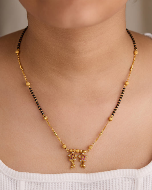 Gold Micro Plated Daily Wear Diamond Mangalsutra For Women