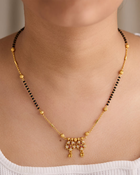 Gold Micro Plated Daily Wear Diamond Managalsutra For Women