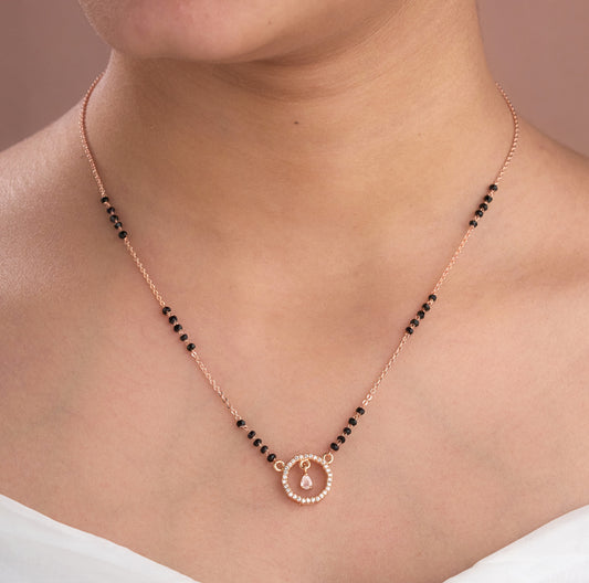 Gold Micro Plated Daily Wear Diamond Managalsutra For Women