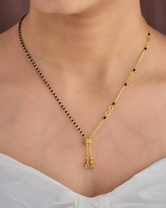 Gold Micro Plated Daily Wear Diamond Mangalsutra For Women