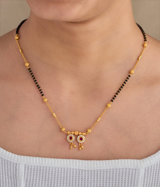 Gold Micro Plated Daily Wear Diamond Mangalsutra For Women