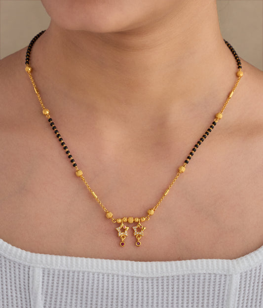 Gold Micro Plated Daily Wear Diamond Mangalsutra For Women