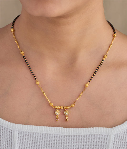 Gold Micro Plated Daily Wear Diamond Mangalsutra For Women