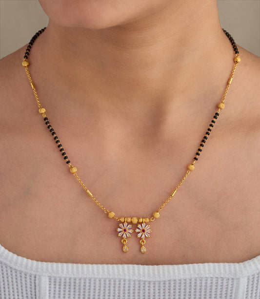 Gold Micro Plated Daily Wear Diamond Mangalsutra For Women