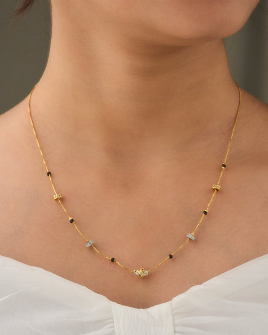 Micro Gold Plated Daily Wear Diamond Mangalsutra For Women