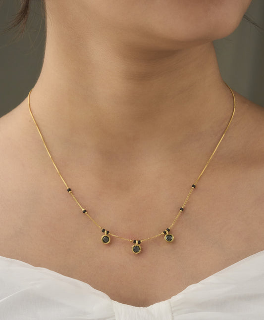 Micro Gold Plated Daily Wear Diamond Mangalsutra For Women