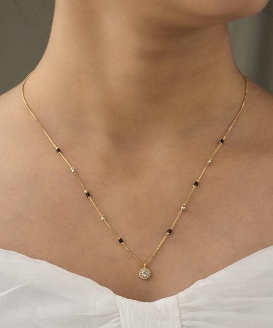 Micro Gold Plated Daily Wear Diamond Mangalsutra For Women
