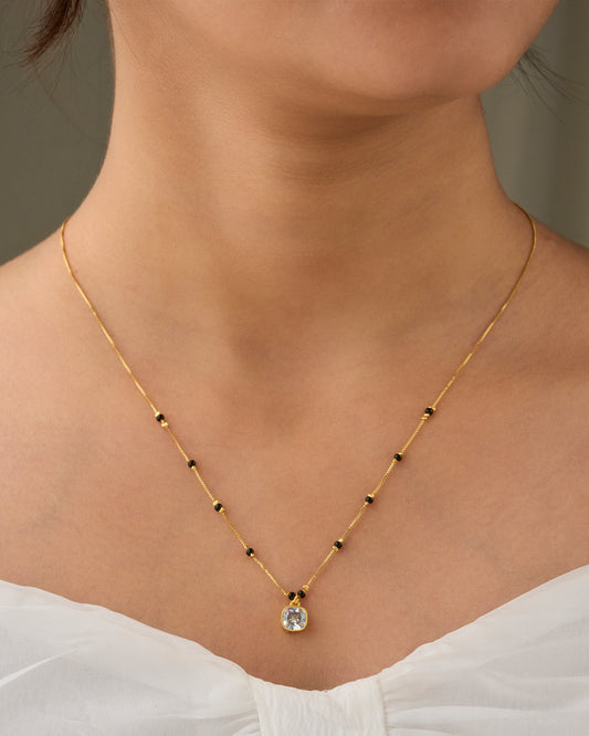 Micro Gold Plated Daily Wear Diamond Mangalsutra For Women