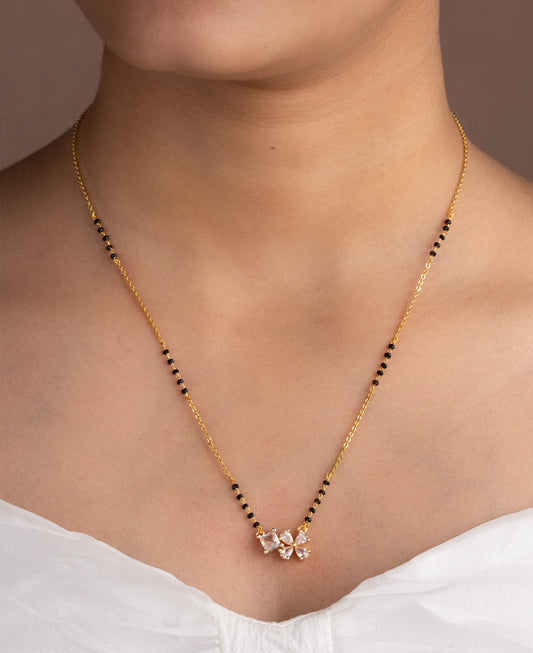 Gold Micro Plated Daily Wear Diamond Mangalsutra For Women