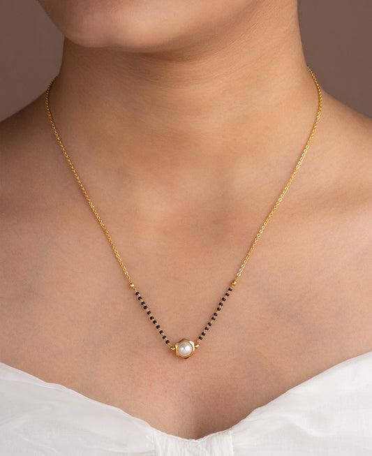 Gold Micro Plated Daily Wear Diamond Mangalsutra For Women