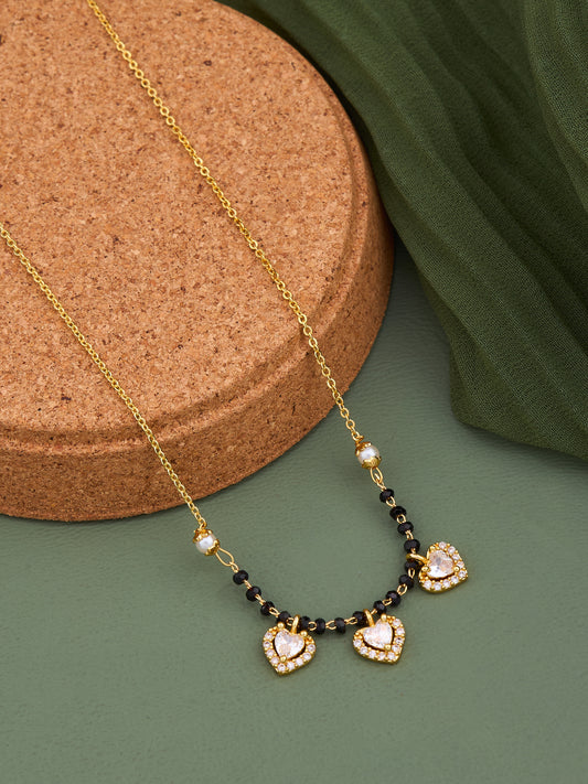 Gold Micro Plated Dialy Wear Diamond Managalsutra For Women