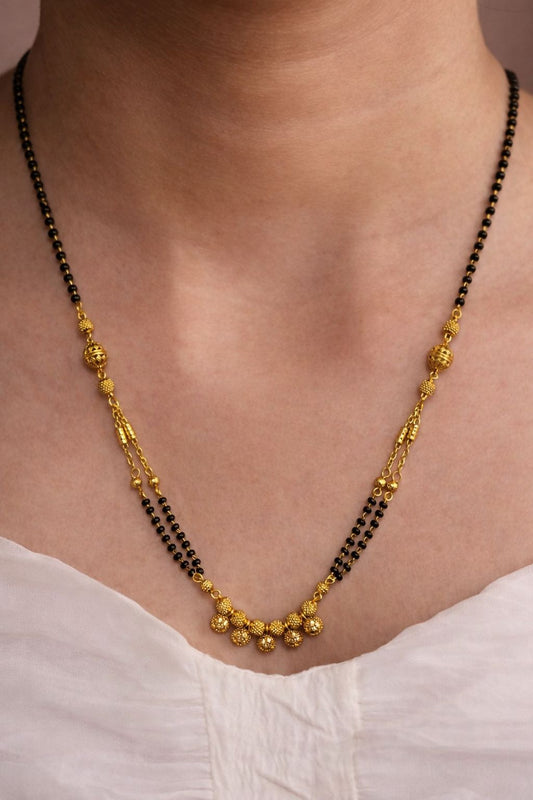Gold Micro Plated Daily Wear Diamond Mangalsutra For Women